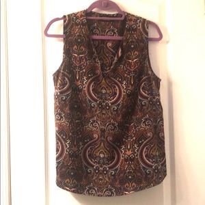 Paisley print sleeveless blouse
